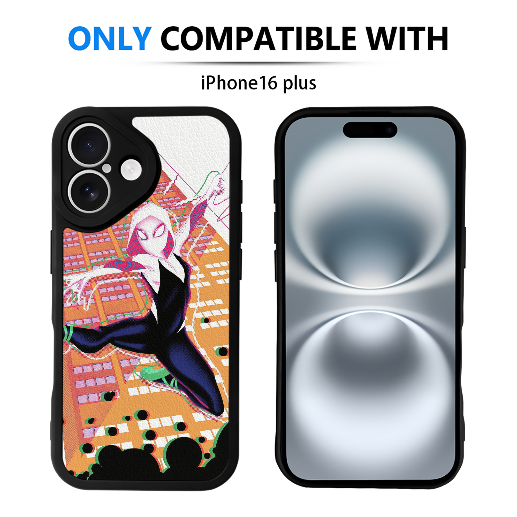 （画像用） Spider Man スパイダーマン 【iPhone 16シリーズ対応】シリコンスマホケース（レザー調） 材質：シリコン